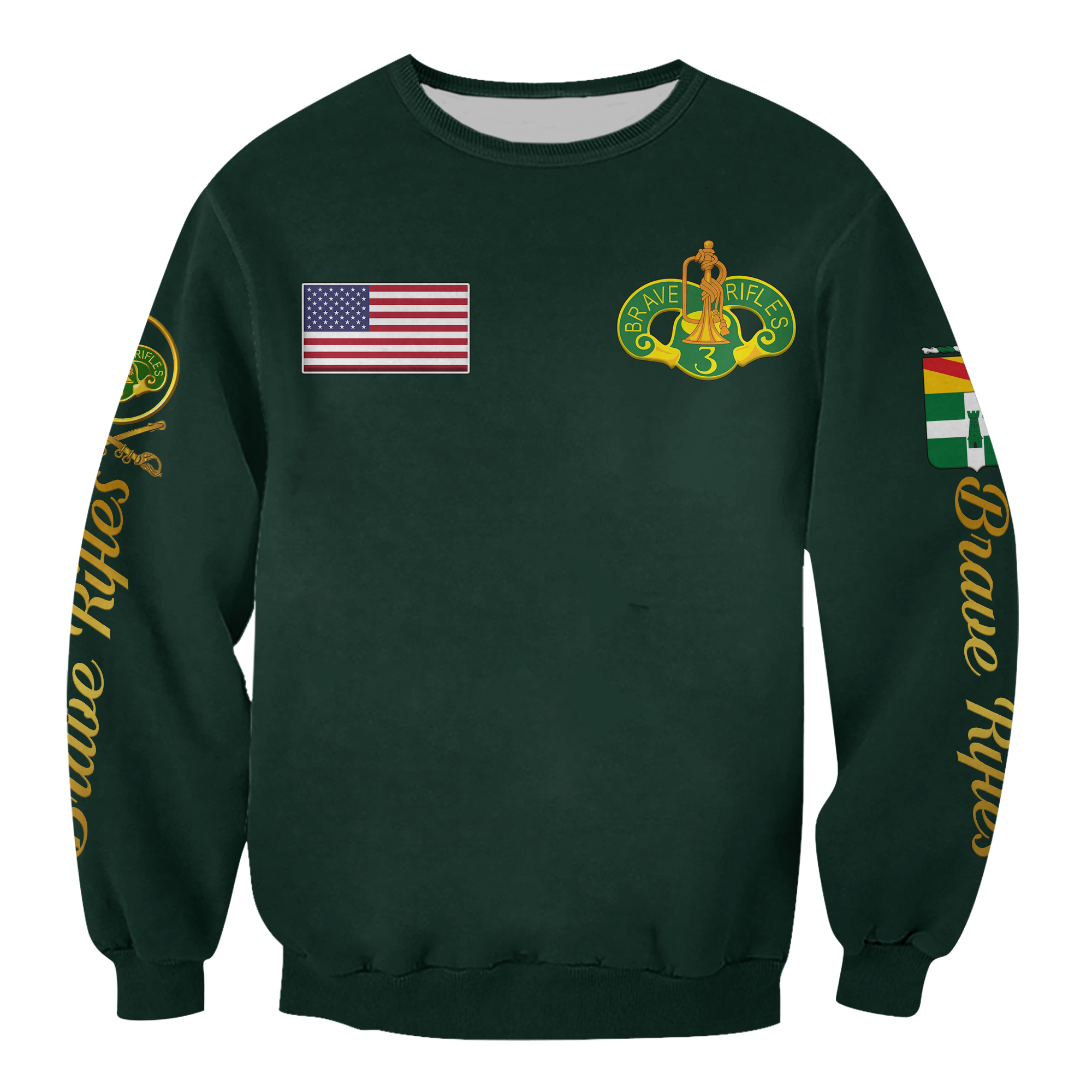 3rd Cavalry Regiment (United States) Brave Rifles Sweatshirt LT12 - Wonder Print Shop