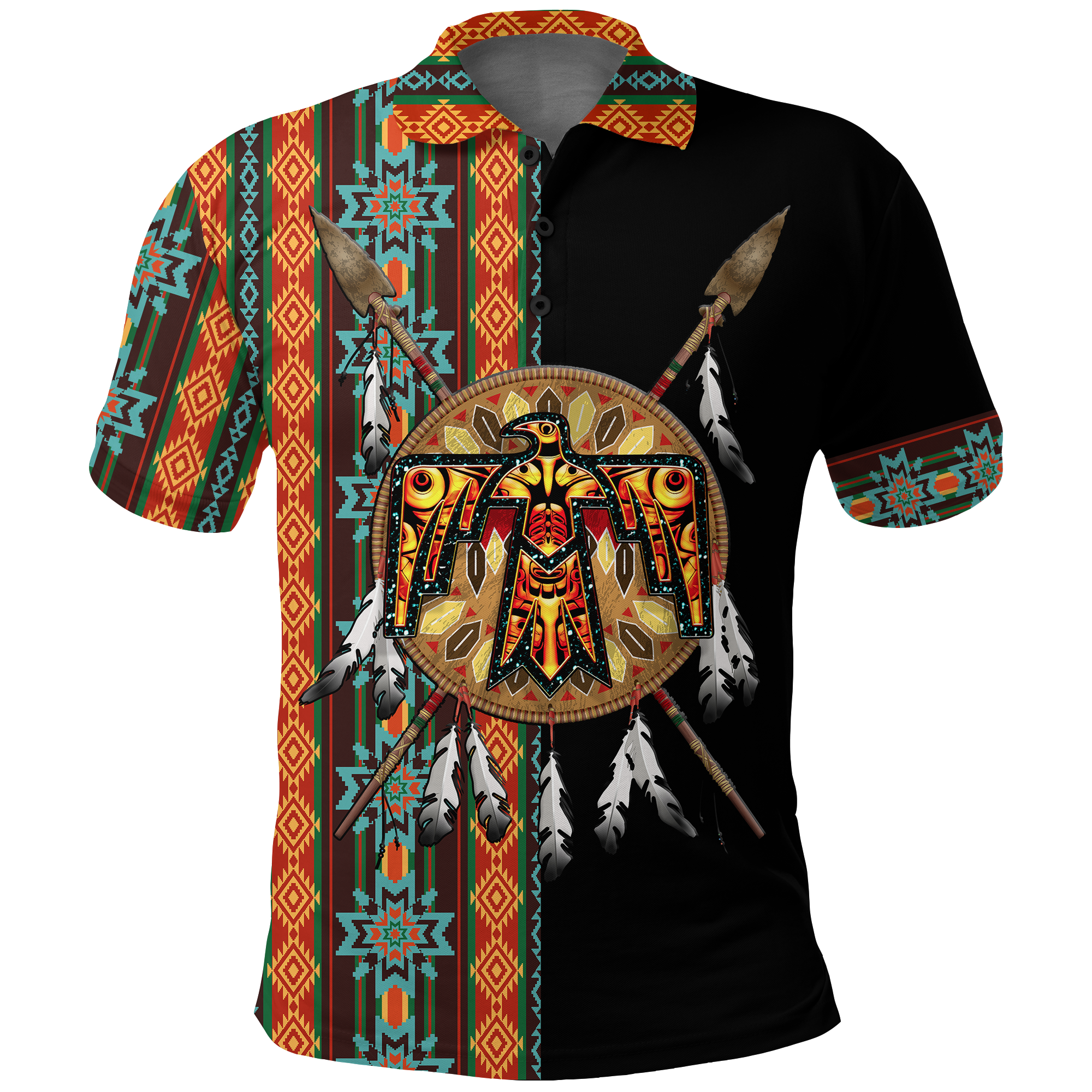 Native American Cherokee Thunderbird Heritage Polo Shirt LT12 - Wonder Print Shop