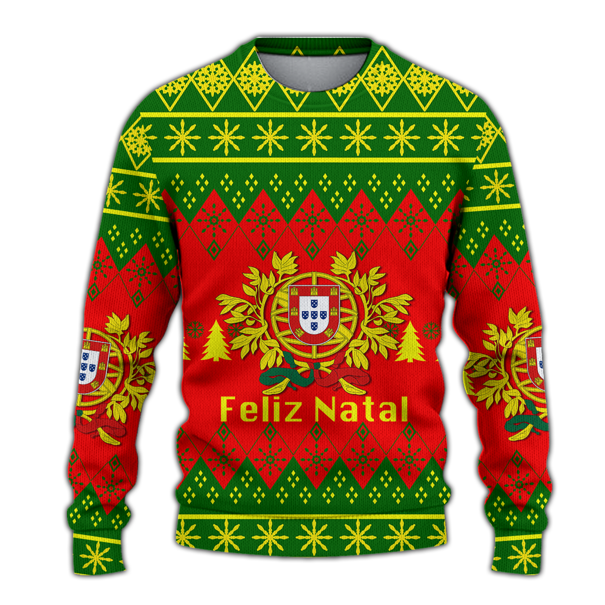 Portugal Christmas Feliz Natal Ugly Pattern Sweatshirt - LT12 - Wonder Print Shop