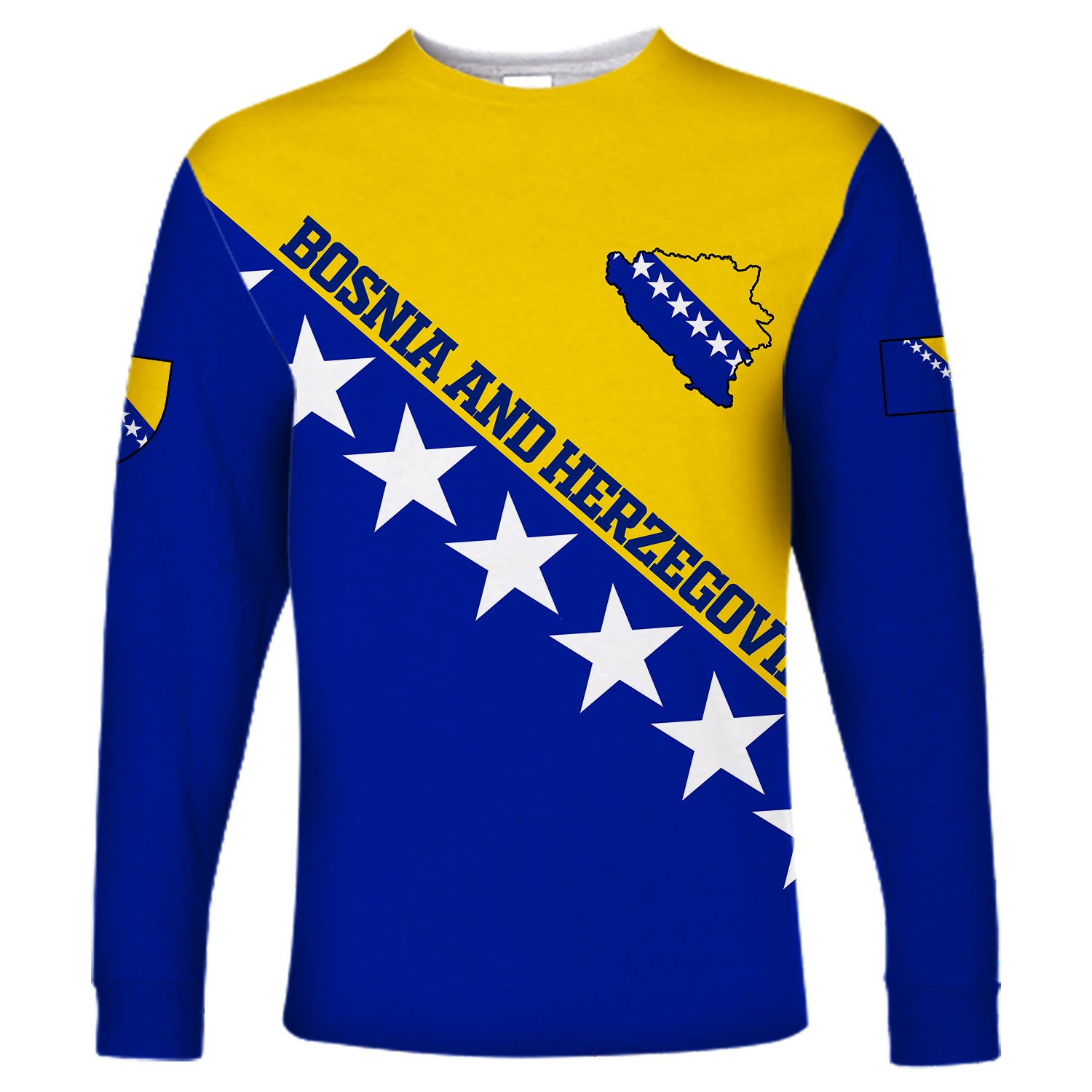 Bosnia and Herzegovina Pride Long Sleeve Shirt LT12 - Wonder Print Shop