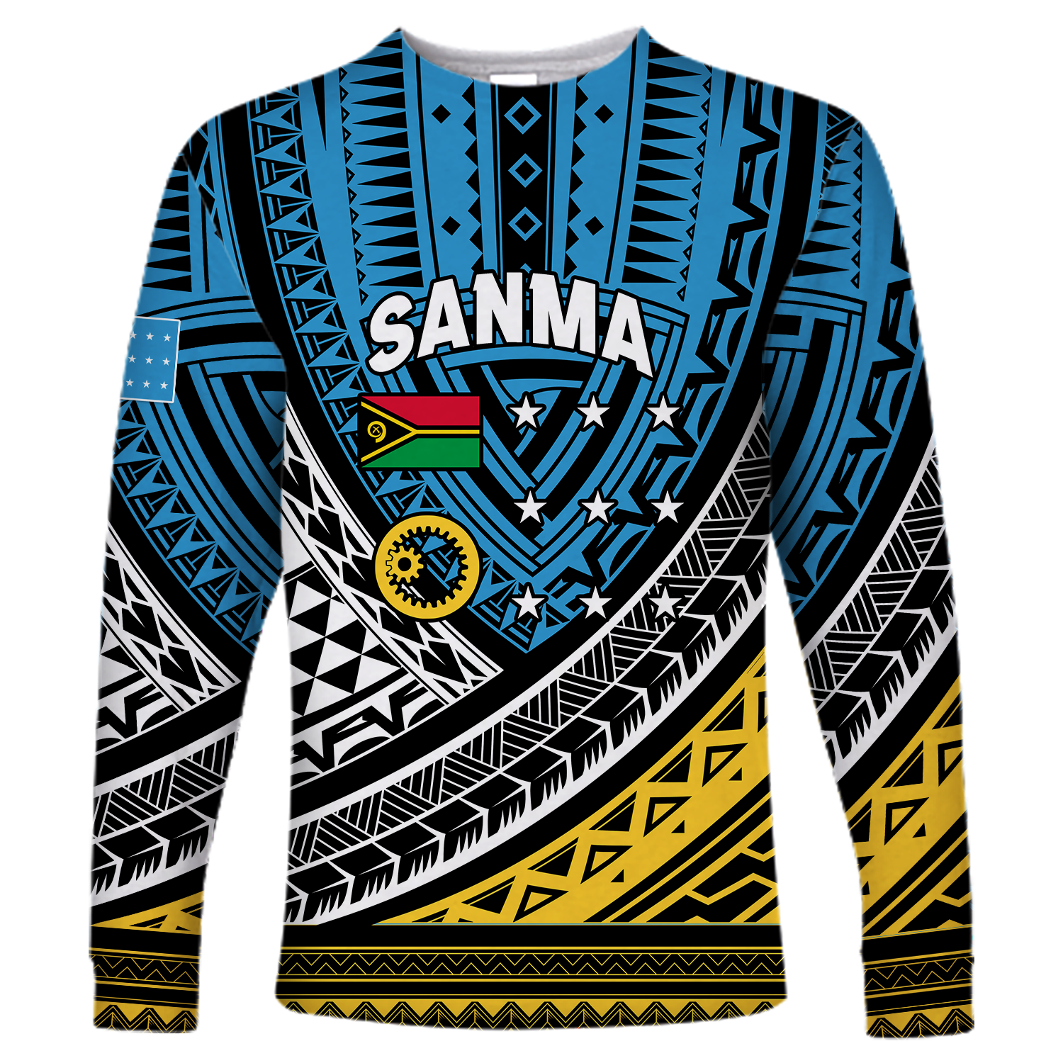 Custom Personalised Vanuatu Sanma Province Tribal Pattern Long Sleeve Shirt LT12 - Wonder Print Shop