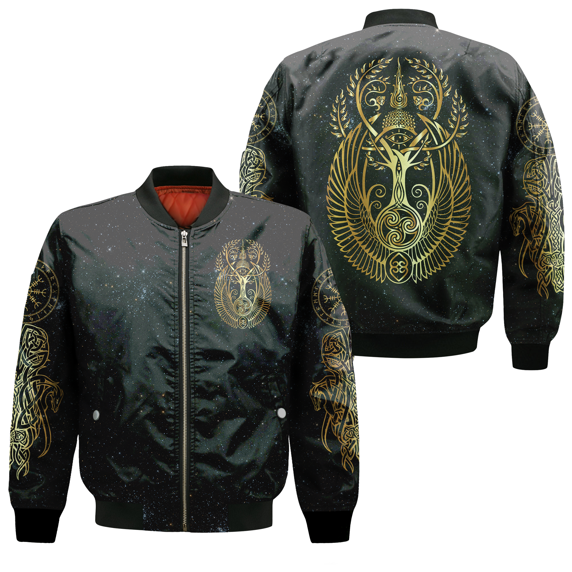 Viking Yggdrasil Tree Of Life Odin Bomber Jacket LT12 - Wonder Print Shop