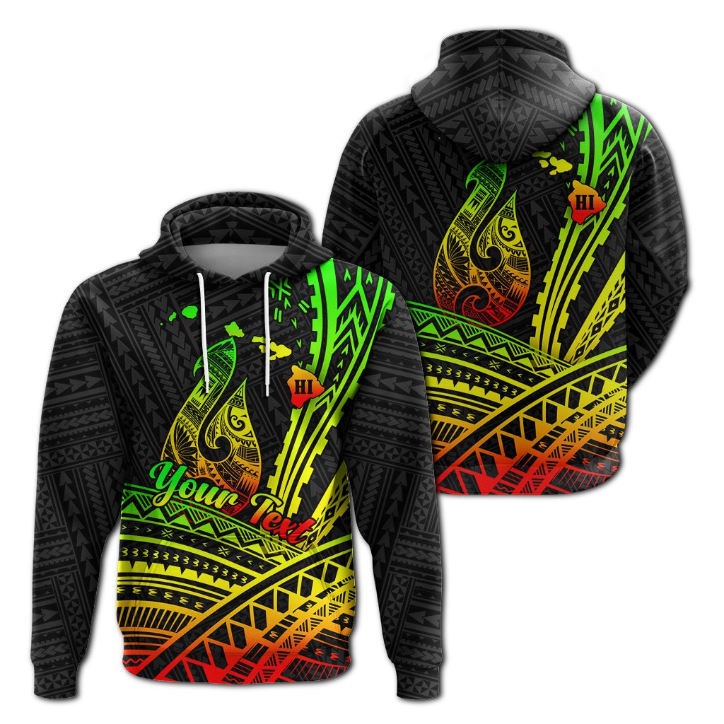 Custom Hawaii Fish Hook Polynesian Tribal Reggae Hoodie LT12 - Wonder Print Shop