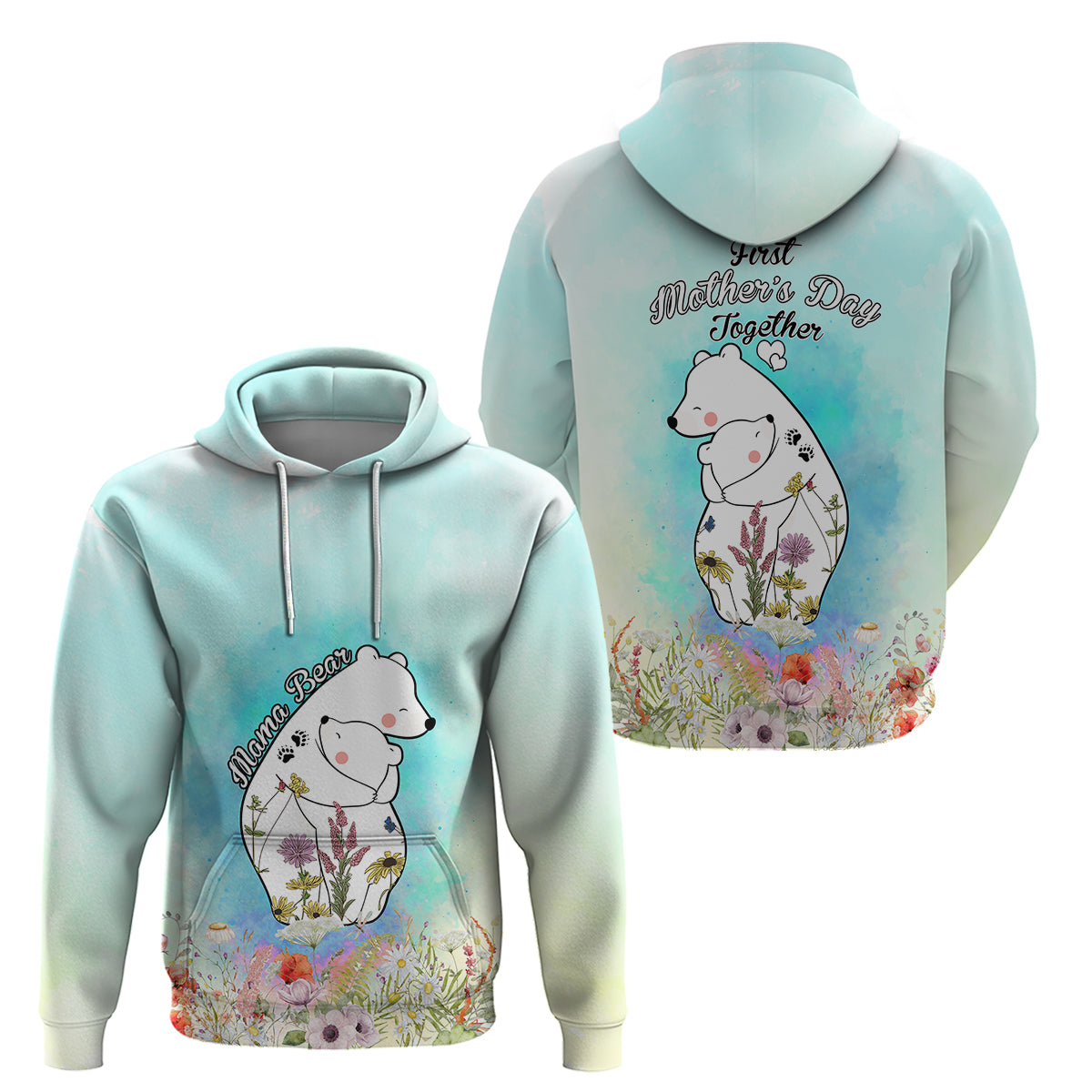 mothers-day-mama-bear-mix-wild-flowers-hoodie