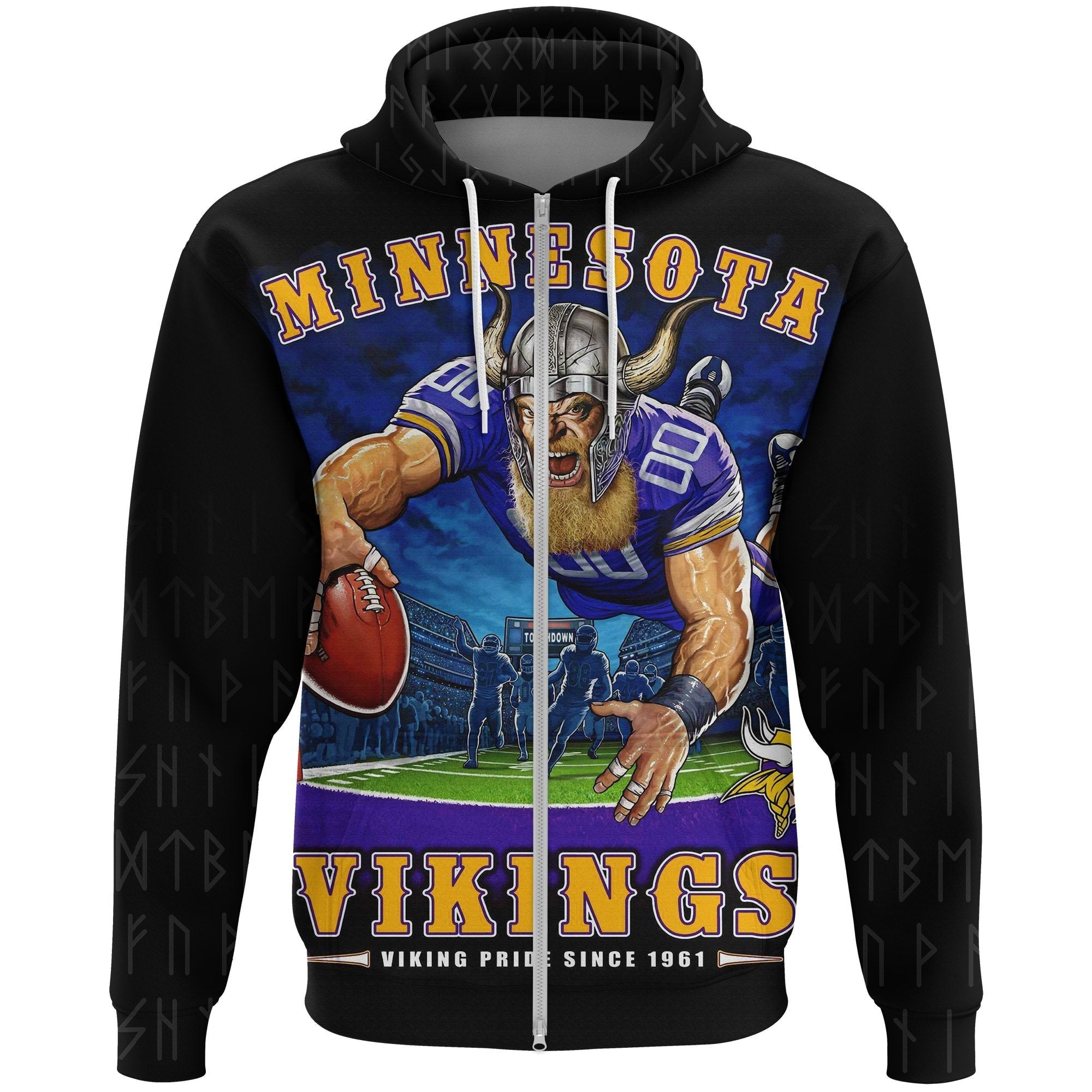 Viking The Minnesota Warrior Hoodie Zip RLT12 - Wonder Print Shop