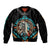 Native American Indian Girl Chief Colorful Feathered Painting Sleeve Zip Bomber Jacket - Wonder Print Shop