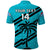 (Custom Text And Number) Fiji Rugby Tapa Pattern Fijian 7s Cyan Polo Shirt - Wonder Print Shop