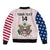 (Custom Text And Number) United States 2023 Baseball USA Coat Of Arms Sleeve Zip Bomber Jacket - Wonder Print Shop