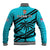 Fiji Rugby Tapa Pattern Fijian 7s Cyan Baseball Jacket - Wonder Print Shop