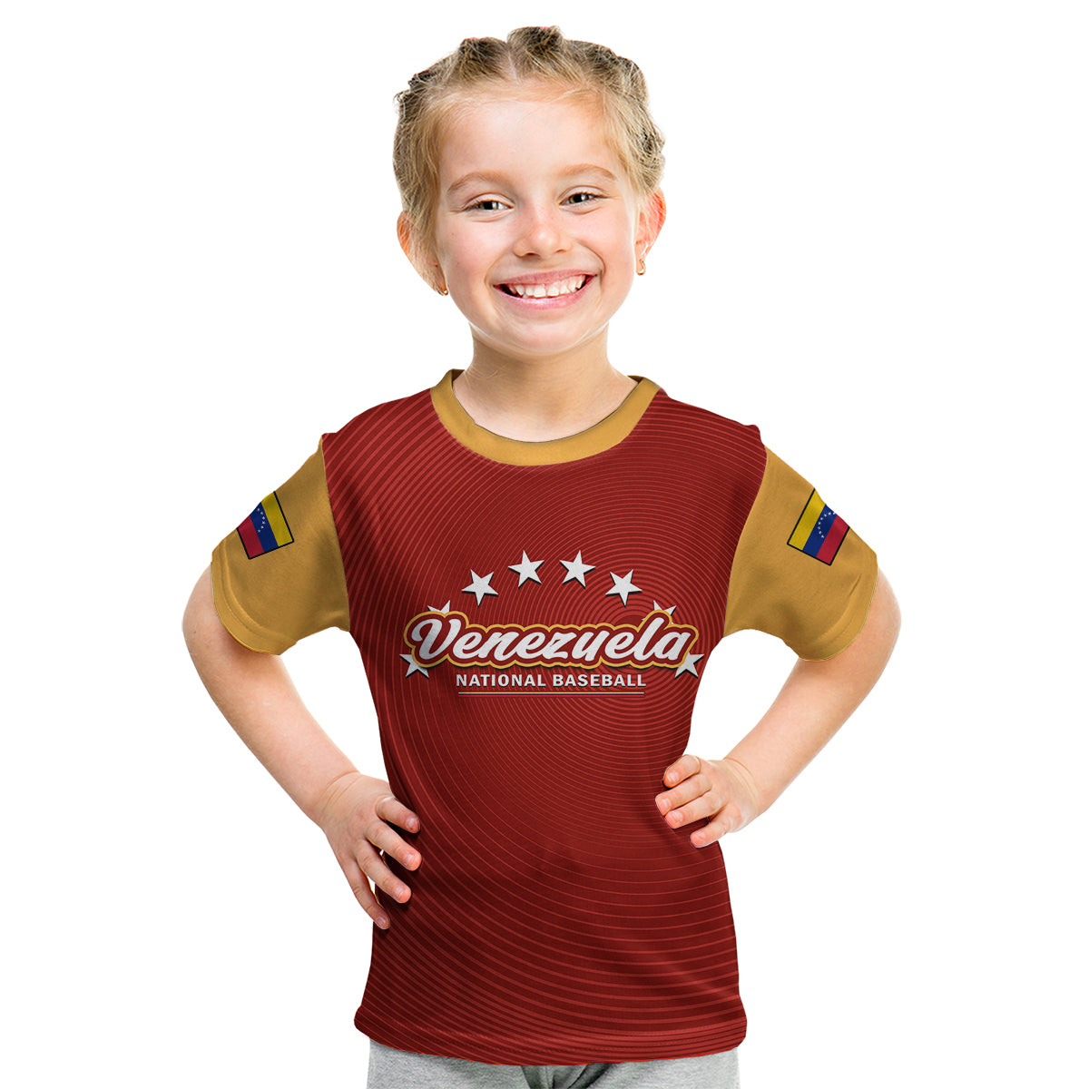 Venezuela 2023 Baseball Mix Coat Of Arms Kid T Shirt - Wonder Print Shop