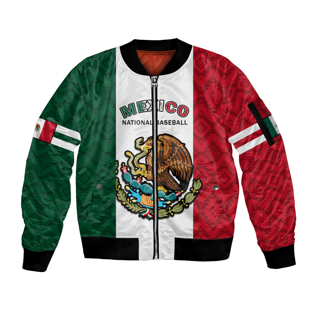 custom-text-and-number-mexico-2023-baseball-classic-mexican-art-flag-style-sleeve-zip-bomber-jacket