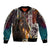 Native American Horse Painting Skull and Eagle Navajo Style Bomber Jacket - Wonder Print Shop