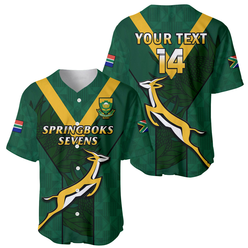 (Custom Text And Number) South Africa Rugby Go Blitzboks Sevens Baseball Jersey - Wonder Print Shop