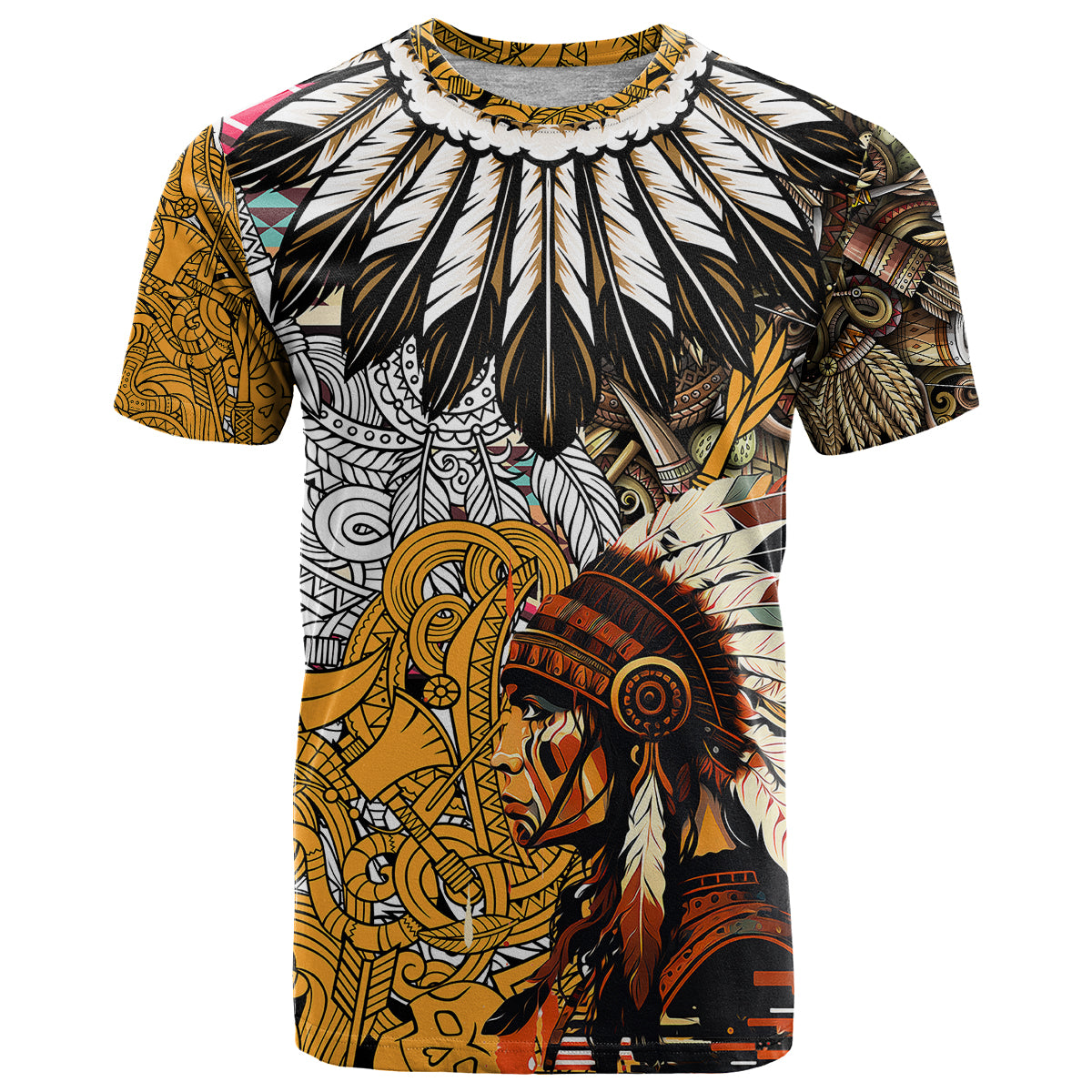 native-american-feather-hand-drawn-pattern-t-shirt