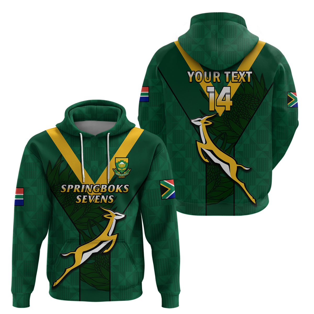 Custom South Africa Rugby Go Blitzboks Sevens Hoodie - Wonder Print Shop