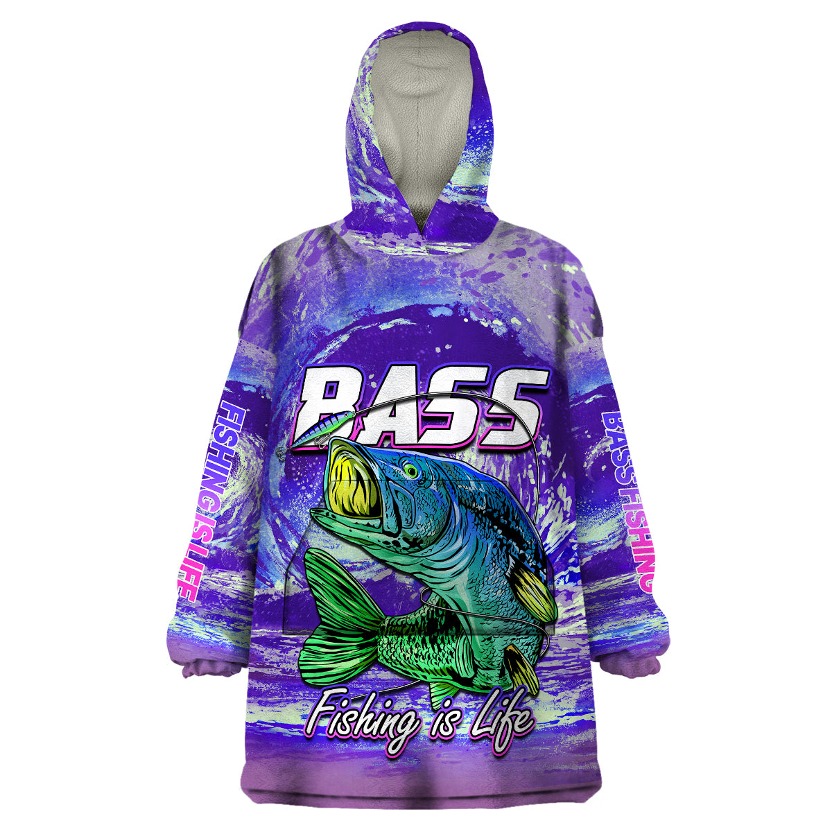 bass-fishing-is-life-hook-sport-largemouth-purple-wearable-blanket-hoodie