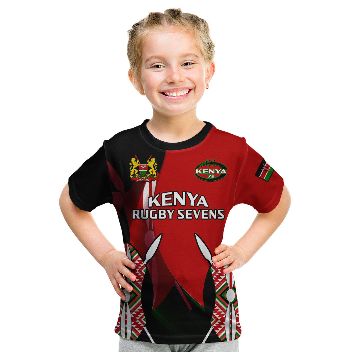 Kenya Rugby Sevens Sporty Version Kid T Shirt - Wonder Print Shop