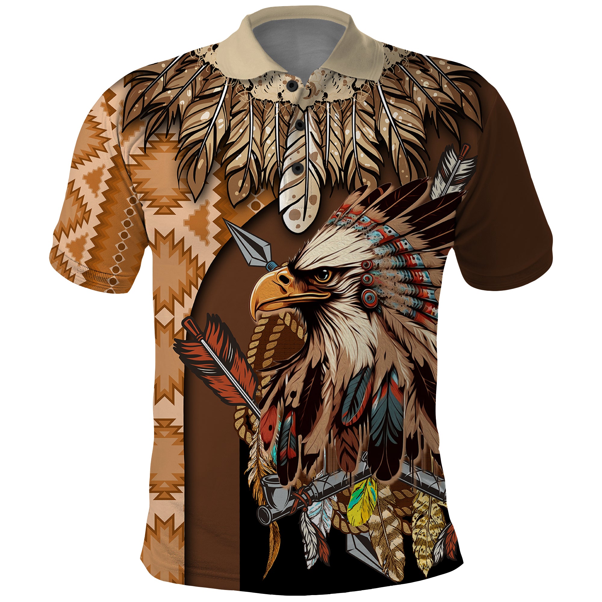 native-american-eagle-warrior-headdress-feathers-polo-shirt