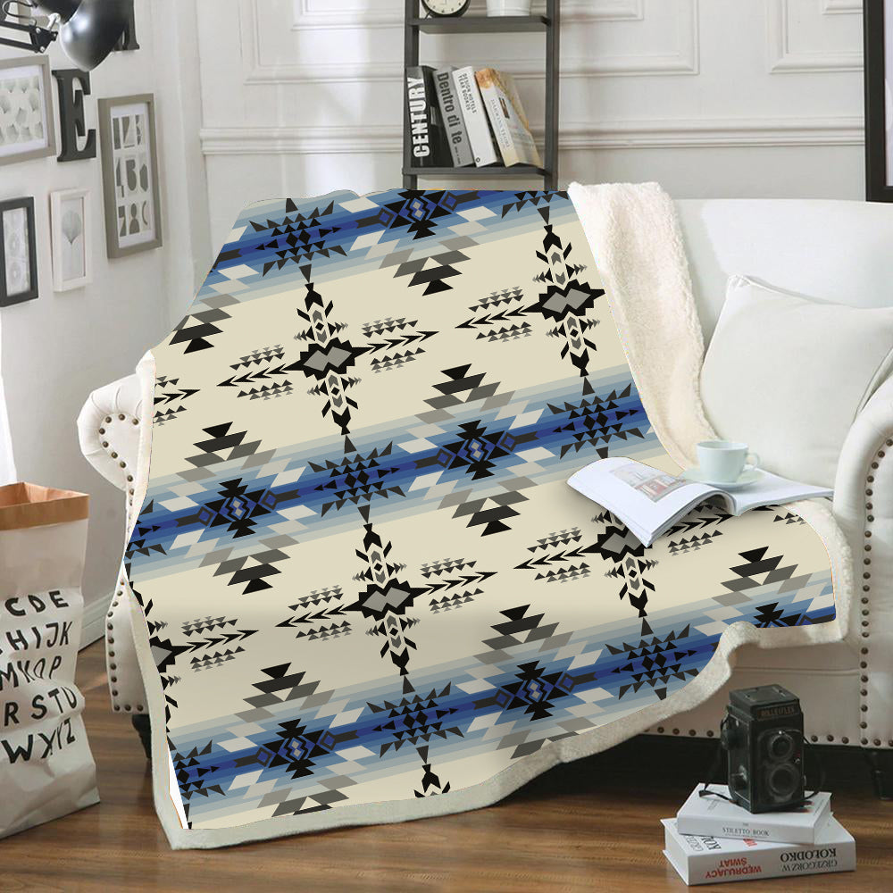 geometric-pattern-brown-blanket