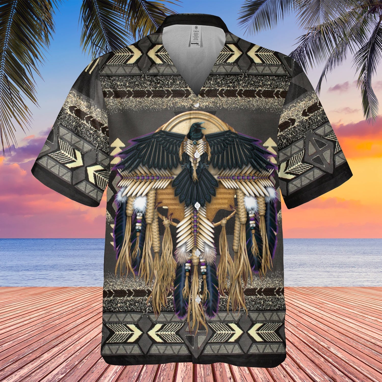 Native American Pattern Black Hawaiian Shirt 3D LT10 - Wonder Print Shop