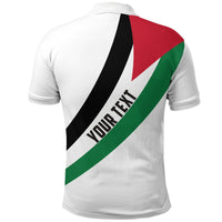 Rückansicht Polohemd mit diagonalem Palästina-Flaggenprint