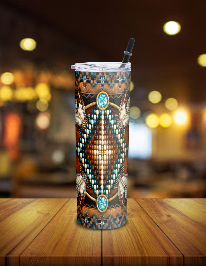 mandala-brown-native-american-skinny-tumbler