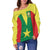 Senegal Football Off Shoulder Sweater Champion of Africa LT13 - Wonder Print Shop