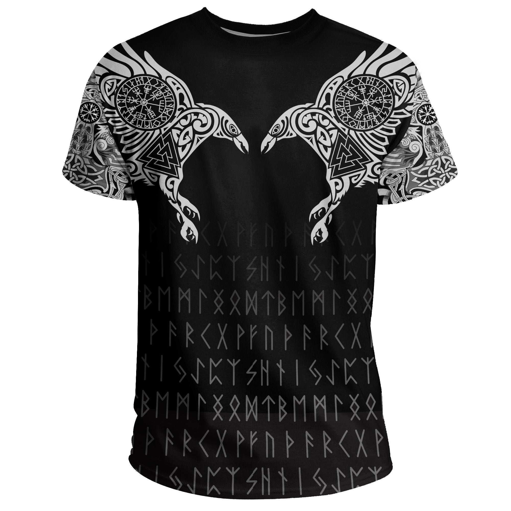 Viking T Shirt, The Raven Of Odin Tattoo RLT12 - Wonder Print Shop