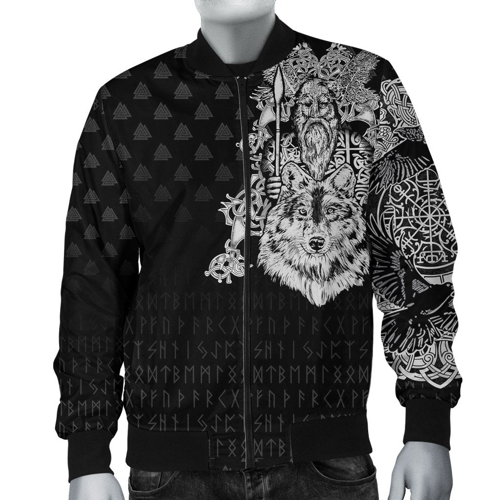 Viking Bomber Jacket Old Norse Odin Tattoo RLT12 - Wonder Print Shop