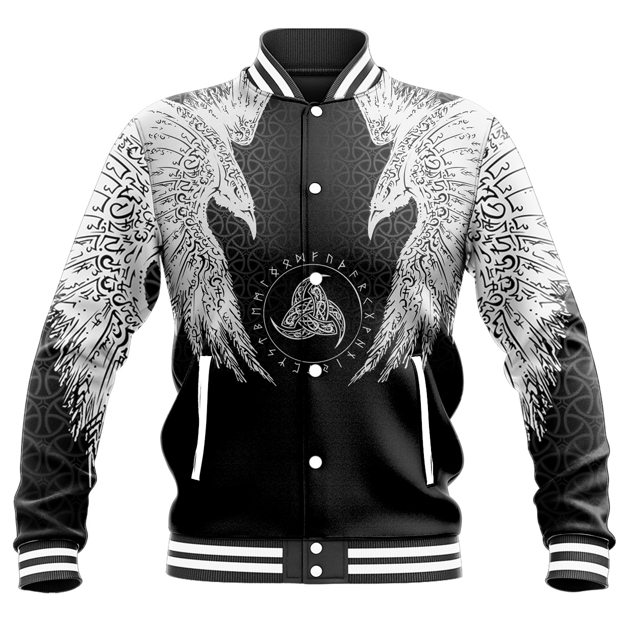 Viking Baseball Jacket Munin Raven RLT12 - Wonder Print Shop