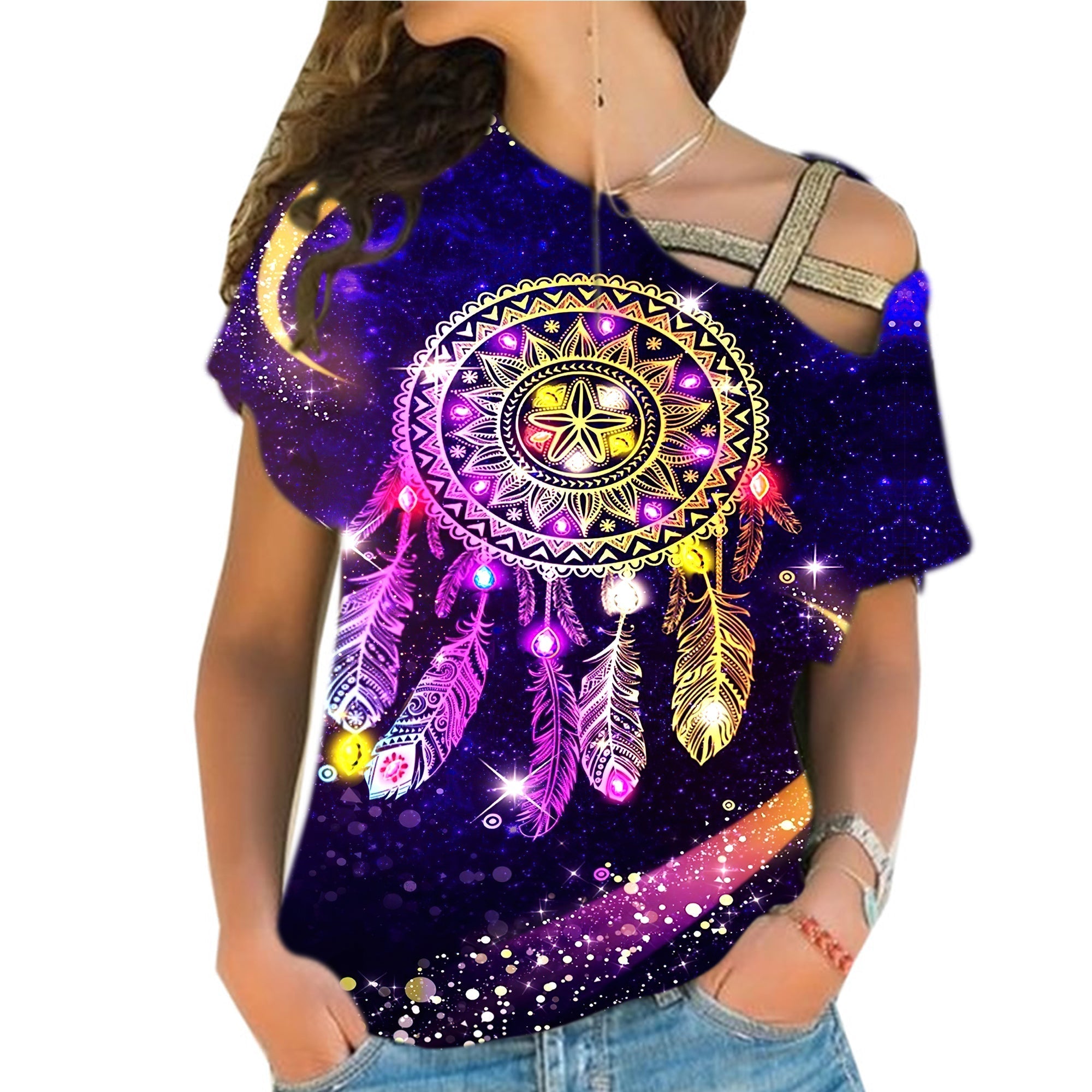 native-american-purple-and-yellow-dress-cross-shoulder-shirt