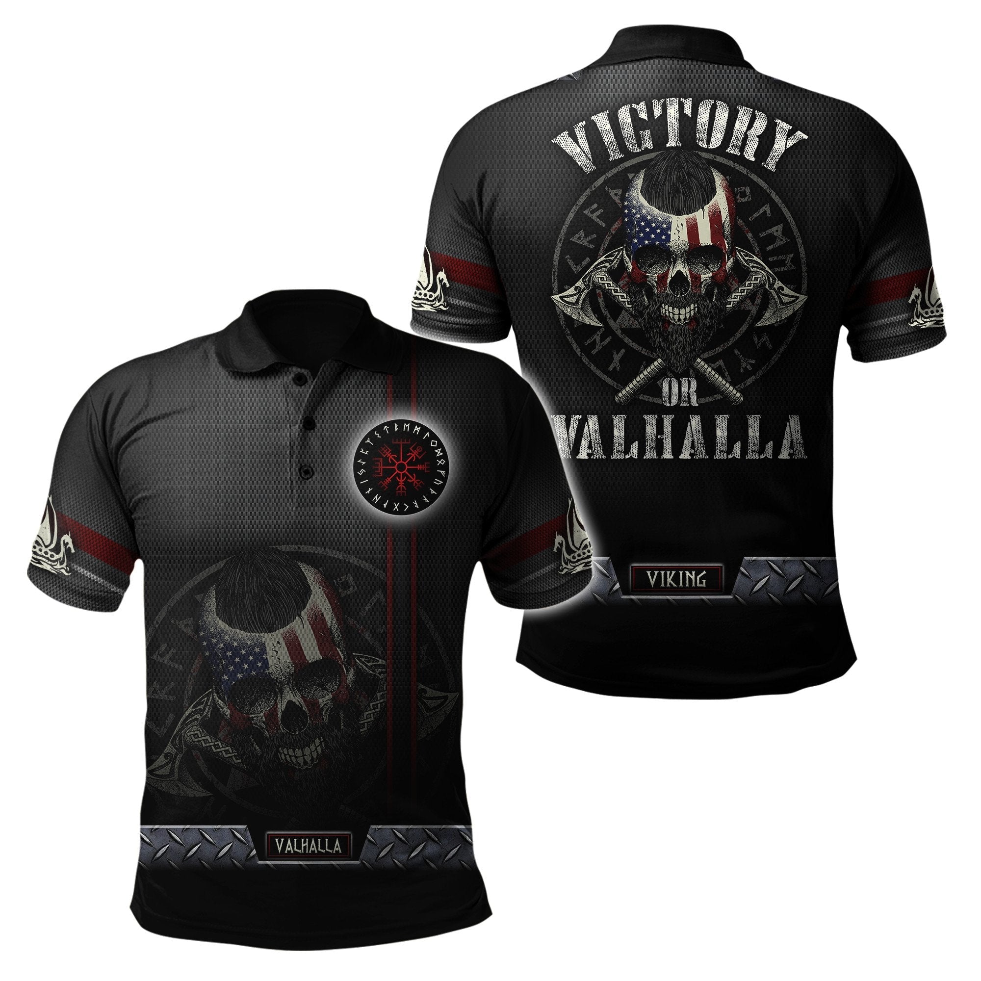 Viking Clothing American Viking 3D Polo Shirt RLT12 - Wonder Print Shop