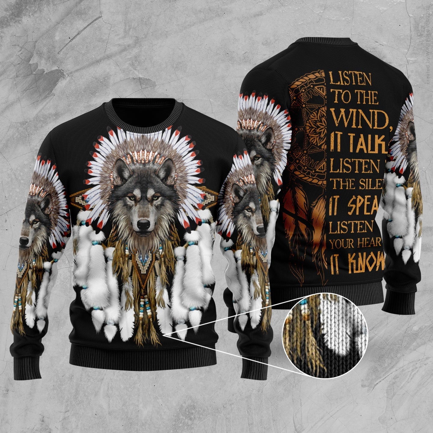 native-american-wolf-with-feather-headdress-sweater