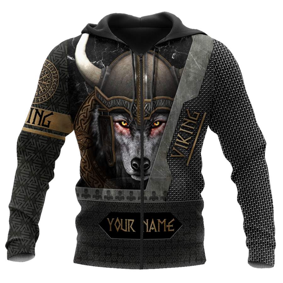 Custom Viking Clothing 3D Viking Wolf Warrior Custom Hoodie RLT12 - Wonder Print Shop