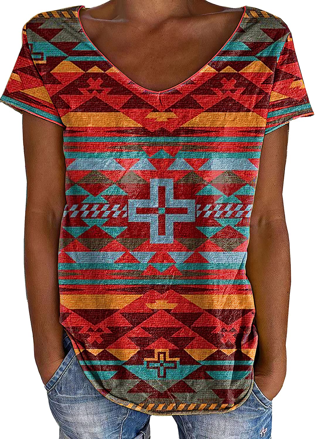 pattern-light-orange-native-american-3d-t-shirt