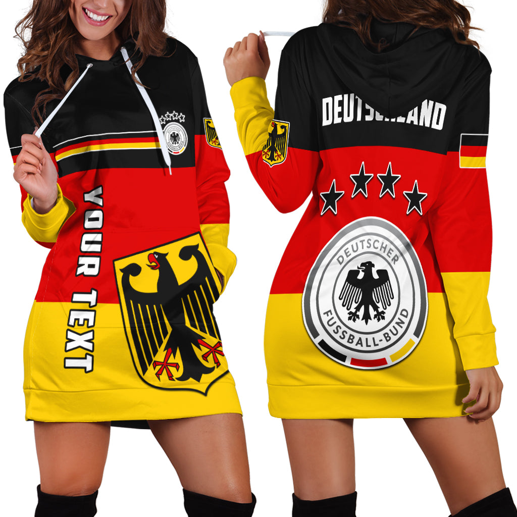 Deutschland Hoodie-Kleid mit Kapuze, Flaggen-Design in Rot, Gelb und Schwarz