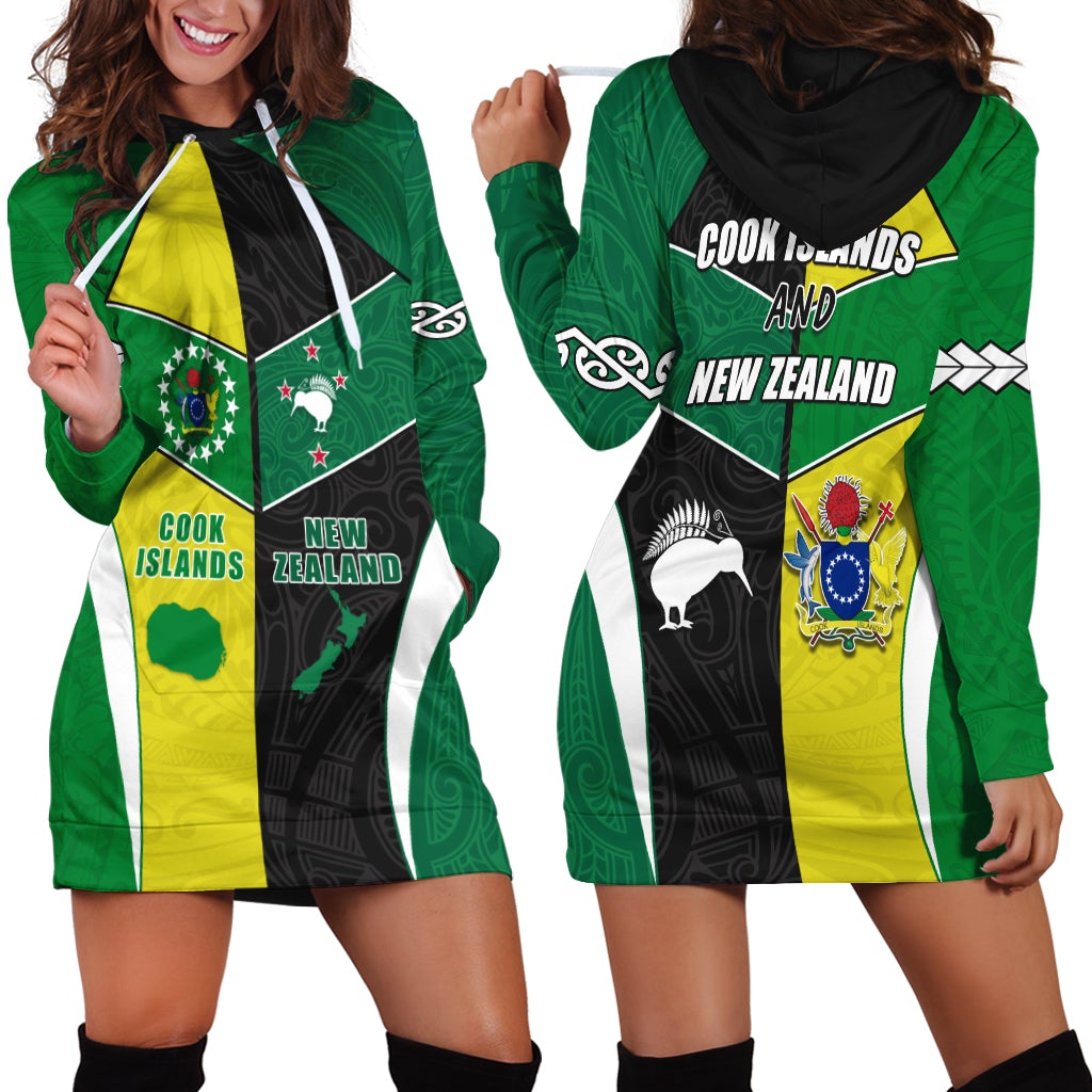 Cook Islands and New Zealand Hoodie Dress Polynesian mix Maori LT13 - Wonder Print Shop