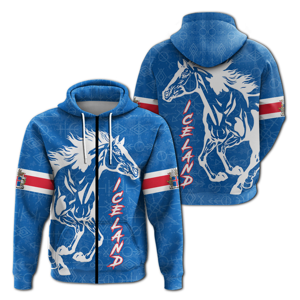 Icelandic Horse Pride Zip Hoodie LT12 - Wonder Print Shop