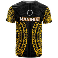 Black Manihiki tribal T-shirt back, MANIHIKI logo with star circle emblem