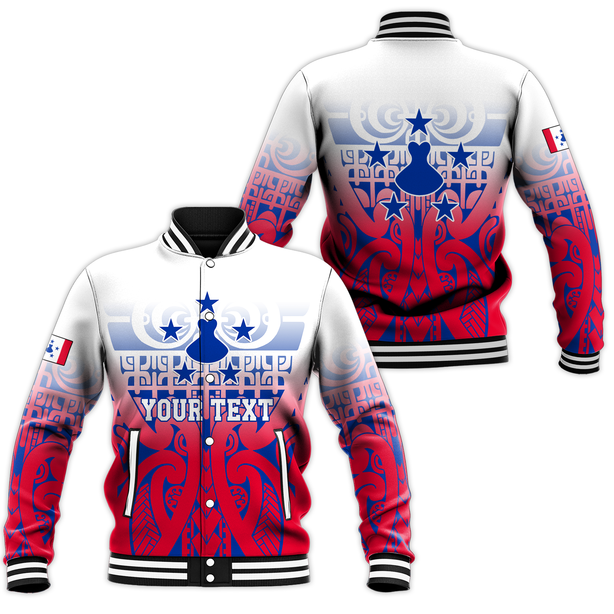 (Custom Personalised) Austral Islands Tribal Baseball Jacket LT12 - Wonder Print Shop