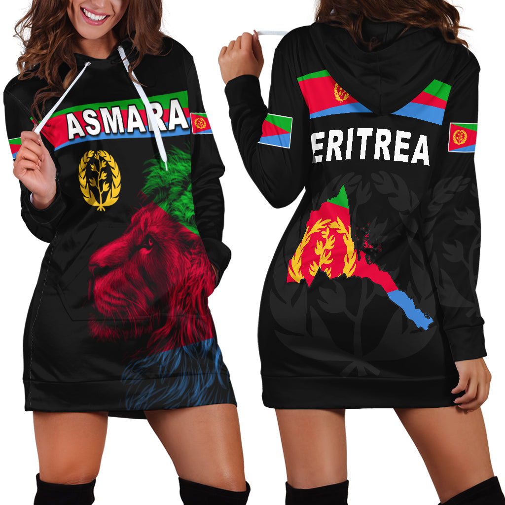 Asmara Eritrean Hoodie Dress Eritrea Lion Proud Olive Symbol LT13 - Wonder Print Shop