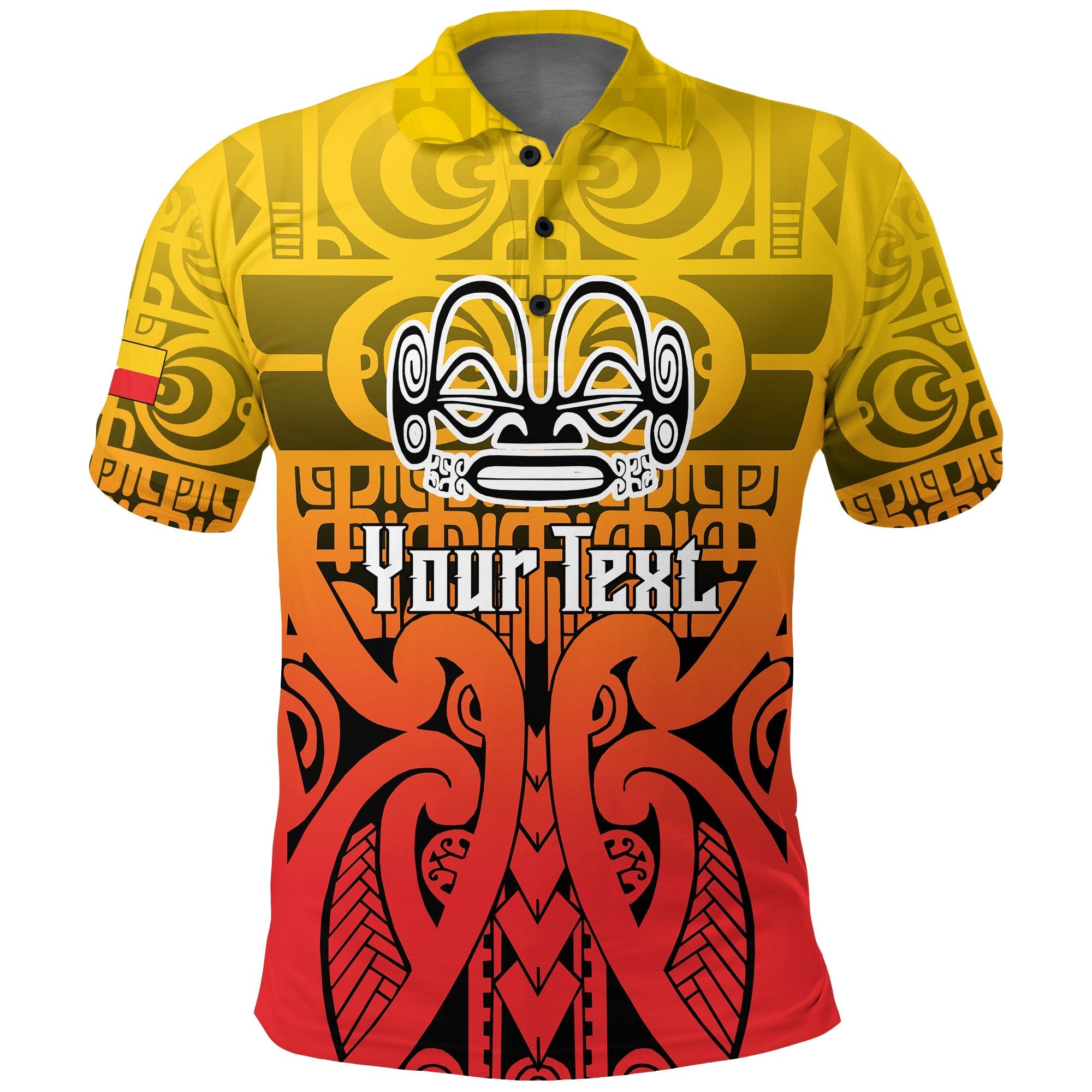 Custom Marquesas Islands Marquesan Tattoo Polo Shirt LT12 - Wonder Print Shop