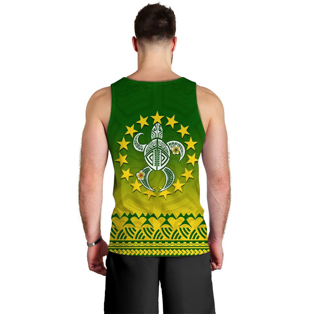 Green tank back with turtle-and-stars crest and decorative tribal border