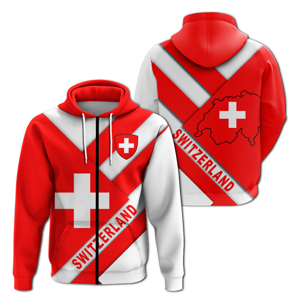 Switzerland Zip Up Hoodie Spirt Style LT12 - Wonder Print Shop