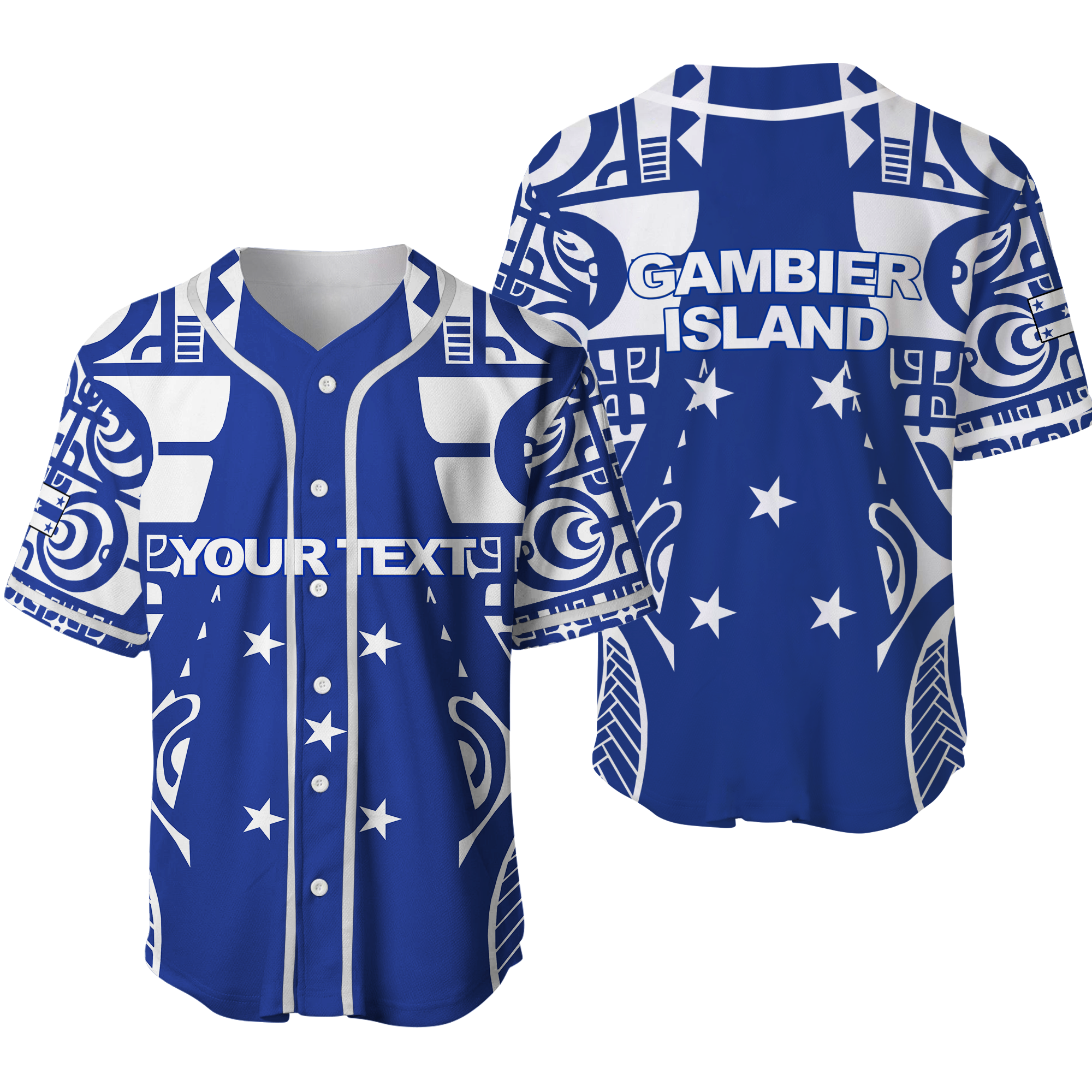 (Custom Personalised) Gambier Islands Tribal Baseball Jersey LT12 - Wonder Print Shop