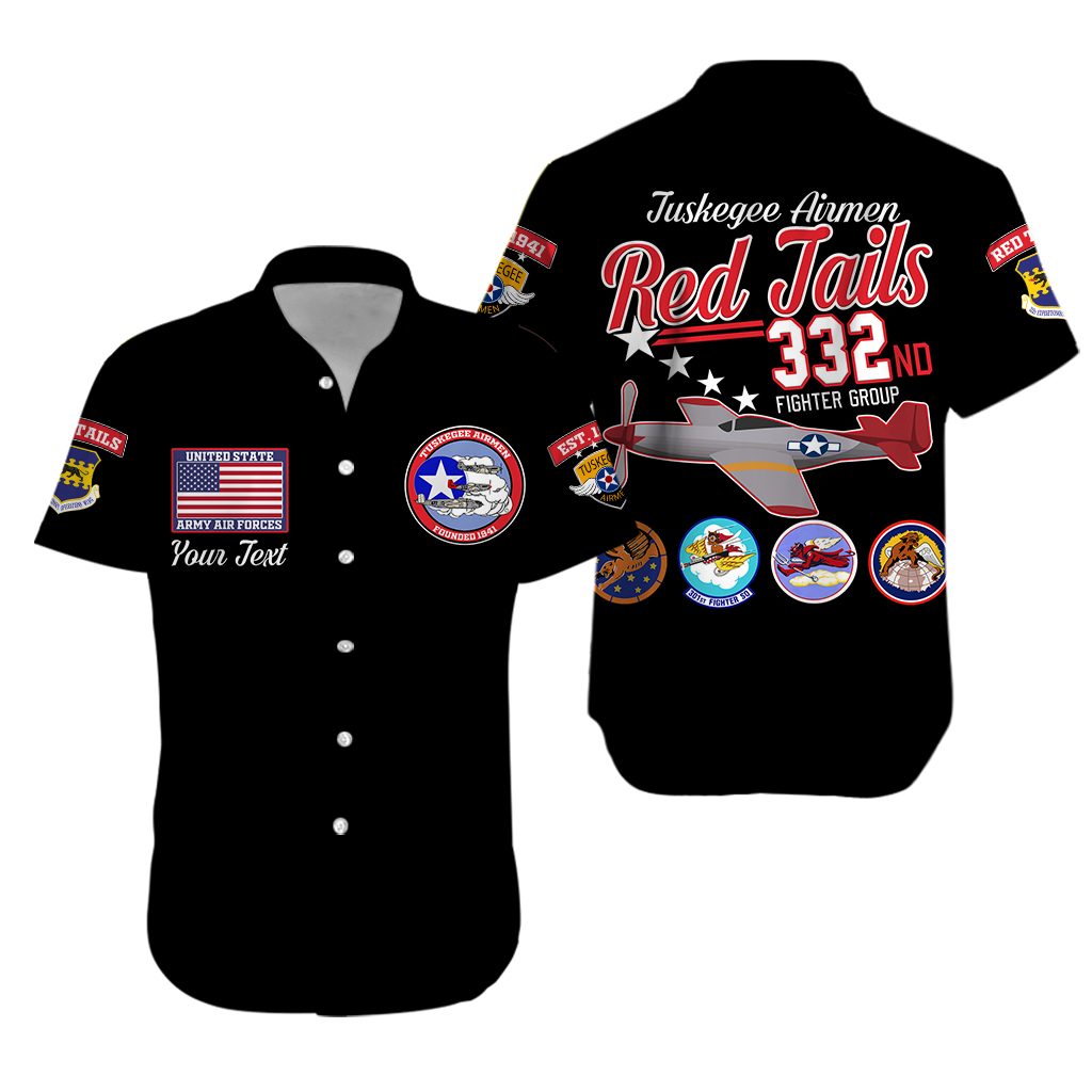 Custom Tuskegee Airmen The Red Tails Pride Hawaiian Shirt LT12 - Wonder Print Shop