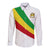 Ethiopia Special Flag Long Sleeve Button Shirt White LT13 - Wonder Print Shop