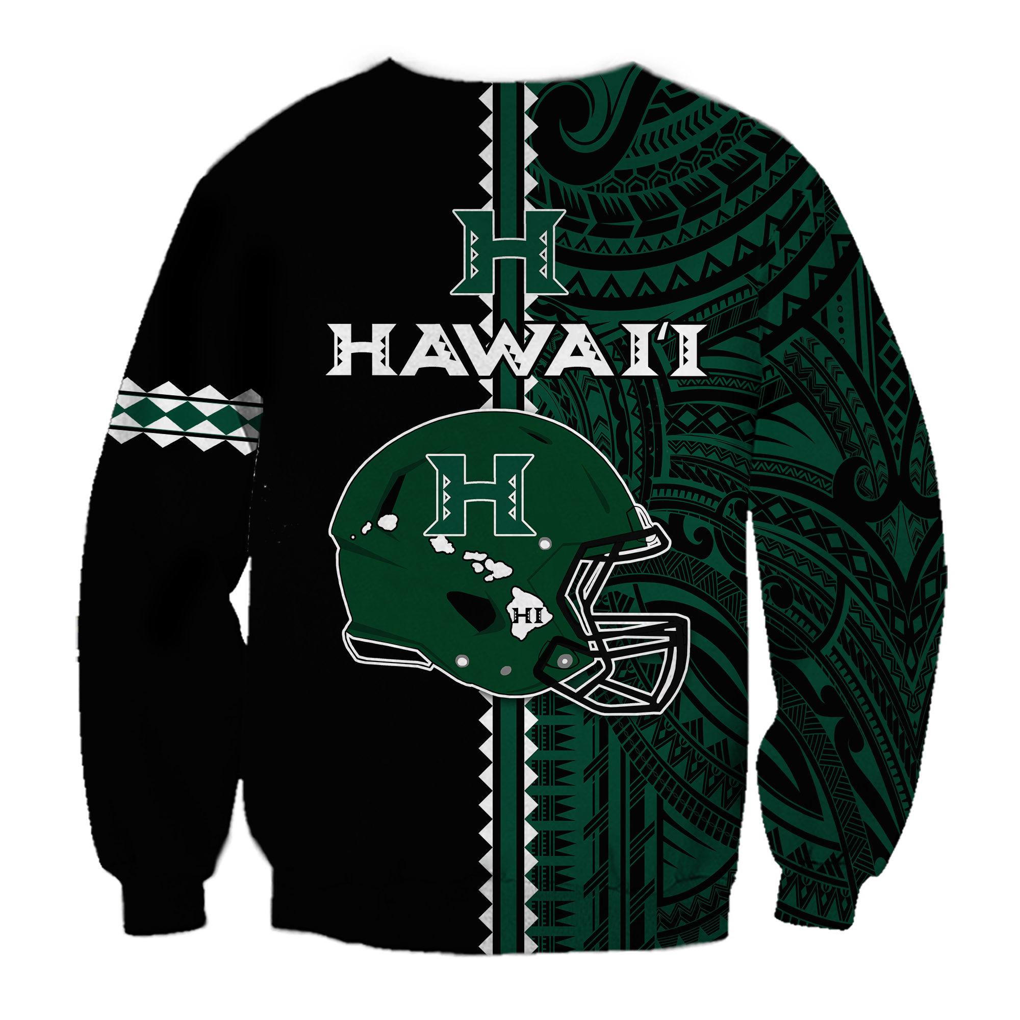 (Custom Personalised) Hawaii Kakau Warrior Football Sweatshirt LT12 - Wonder Print Shop