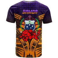 Samoa T‑shirt back with SAMOA lettering and hibiscus tribal crest