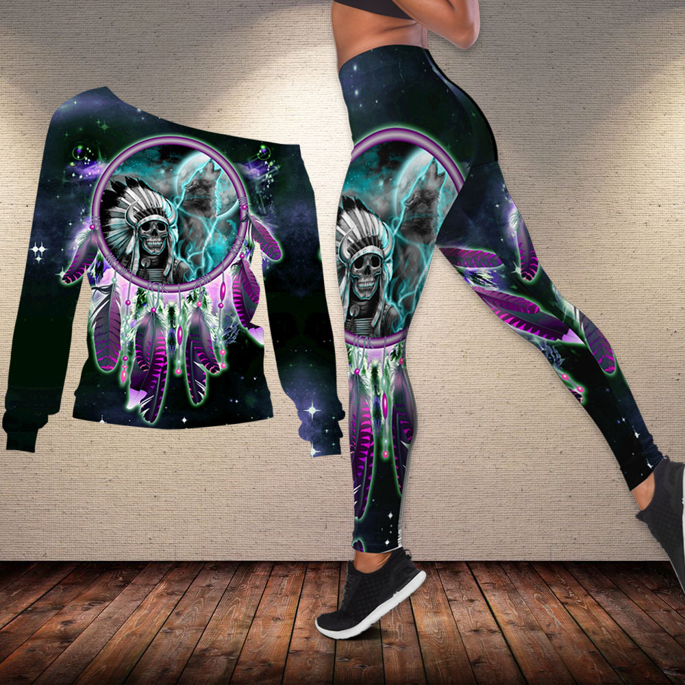 native-american-skull-chief-dream-catcher-off-shoulder-sweater-leggings-set